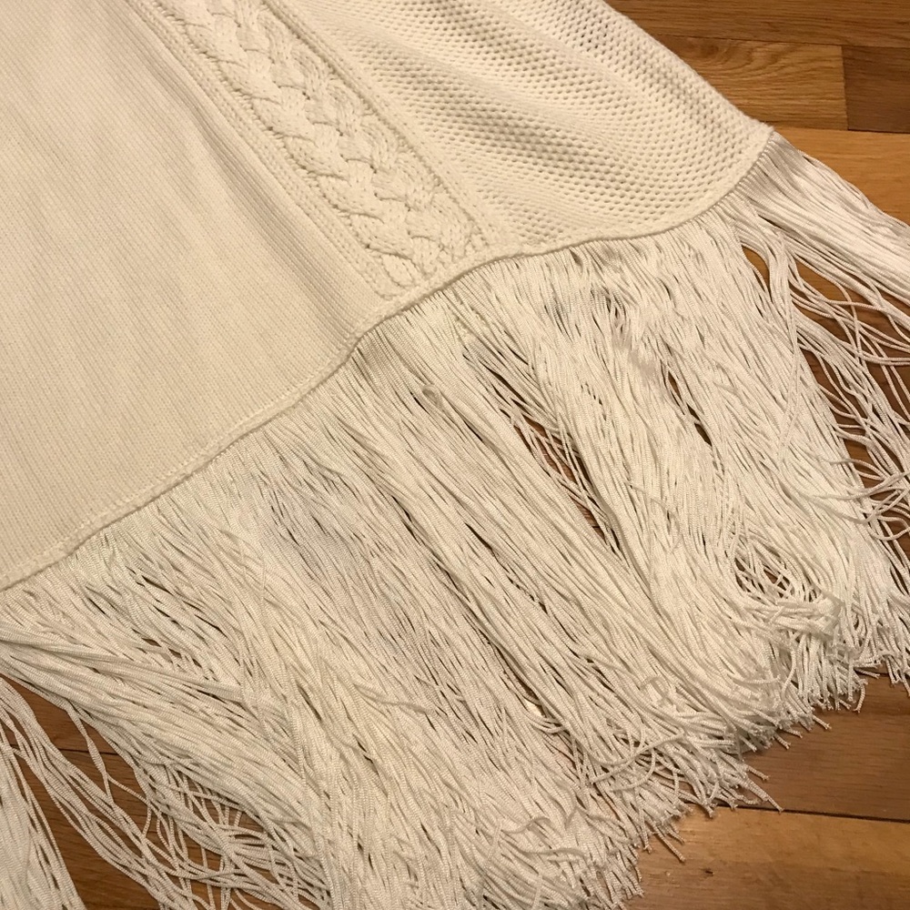 NWOT Timo Weiland white fringe sweater dress - Picture 3 of 8
